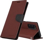 Voor Samsung Galaxy Note20 GOOSPERY FANCY DAGBOEK Horizontale Flip PU lederen tas met houder & kaartsleuven & portemonnee (bruin)