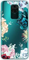 Voor Xiaomi Redmi Note 9 schokbestendig geverfd transparant TPU beschermhoes (Gem Flower)