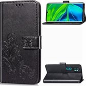 Voor Xiaomi Mi Note10 Pro Lucky Clover Pressed Flowers Pattern Leather Case met houder & kaartsleuven & portemonnee & draagriem (zwart)