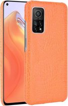 Voor Xiaomi Mi 10T / Mi 10T Pro Schokbestendige krokodiltextuur PC + PU-hoes (oranje)