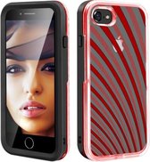 2 in 1 TPU + pc effen kleurencombinatiedruppel voor iPhone 8 Plus / 7 Plus (zwart + rood)