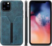 PU + TPU beschermhoes met kaartsleuven voor iPhone 11 Pro Max (blauw)