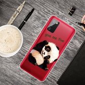 Voor Samsung Galaxy A02s Gekleurde tekening Clear TPU beschermhoesjes (Tilted Head Panda)