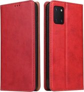 Voor Samsung Galaxy Note 10 Lite Fierre Shann PU lederen textuur horizontale flip lederen tas met houder & kaartsleuven & portemonnee (rood)