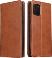 Voor Samsung Galaxy Note 10 Lite Fierre Shann PU Lederen Textuur Horizontale Flip Leren Case met Houder & Kaartsleuven & Portemonnee (Bruin)