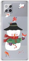 Voor Samsung Galaxy A42 5G Trendy Leuke Kerst Patroon Case Clear TPU Cover Telefoon Gevallen (Birdie Snowman)