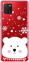 Voor Samsung Galaxy A81 / Note 10 Lite Christmas Series Clear TPU beschermhoes (Chubby White Bear)