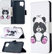 Voor Samsung Galaxy A42 5G Gekleurde Tekening Patroon Horizontale Flip Leren Case met Houder & Kaartsleuven & Portemonnee (Panda)