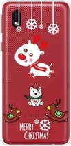 Voor Samsung Galaxy A01 Core Christmas Series Clear TPU beschermhoes (Trojan Bear Deer)