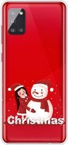 Voor Samsung Galaxy A51 Christmas Series Clear TPU beschermhoes (Girl Snowman)
