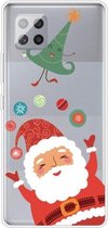 Voor Samsung Galaxy A42 5G Trendy Leuke Kerst Patroon Case Clear TPU Cover Telefoon Gevallen (Bal Kerstman)