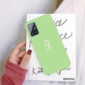 Voor Galaxy A51 Love Heart You Pattern Frosted TPU beschermhoes (groen)