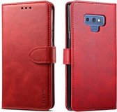Voor Galaxy Note 9 GUSSIM zakelijke stijl horizontale flip lederen tas met houder & kaartsleuven & portemonnee (rood)