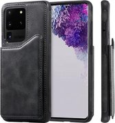 Voor Galaxy S20 Ultra kalfs textuur horizontale flip lederen tas met houder & kaartsleuven & frame (zwart)