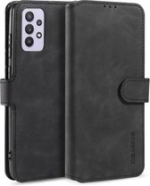 Voor Samsung Galaxy A32 5G DG.MING Retro Oil Side Horizontale Flip Leren Case met Houder & Kaartsleuven & Portemonnee (Zwart)