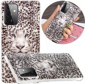 Voor Samsung Galaxy A72 5G Lichtgevende TPU mobiele telefoon beschermhoes (Leopard Tiger)