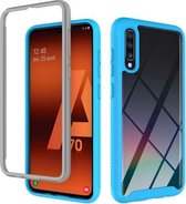 Voor Samsung Galaxy A70 sterrenhemel effen kleur serie schokbestendige pc + TPU beschermhoes (babyblauw)