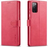 Voor Samsung Galaxy S20 FE 5G / S20 Lite LC.IMEEKE Kalfsstructuur Horizontale flip lederen tas, met houder & kaartsleuven & portemonnee & fotolijst (rood)