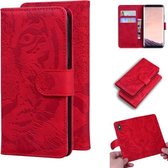 Voor Samsung Galaxy S8 Tiger Embossing Pattern Horizontale Flip lederen tas met houder & kaartsleuven & portemonnee (rood)