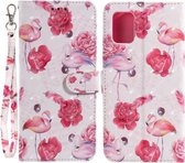 Voor Samsung Galaxy A71 5G 3D Schilderen Patroon Gekleurde Tekening Horizontale Flip PU Lederen Case met Houder & Kaartsleuven & Portemonnee (Flamingo)