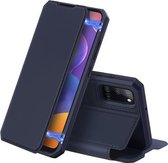 Voor Samsung Galaxy A31 DUX DUCIS Skin X-serie PU + TPU horizontale flip lederen tas met houder en kaartsleuven (blauw)