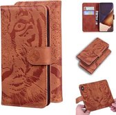 Voor Samsung Galaxy Note 20 Ultra Tiger Embossing Pattern Horizontale Flip lederen tas met houder & kaartsleuven & portemonnee (bruin)