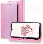 Voor Samsung Galaxy A71 Business Stitching Horizontale flip lederen tas met dubbele vouw & beugel & kaartsleuven & fotolijst & portemonnee (rose goud)