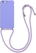 kwmobile telefoonhoesjegeschikt voor Apple iPhone 6 / 6S - Hoesje van siliconen met telefoonkoord - In lavendel