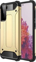 Samsung Galaxy S21 Hoesje - Mobigear - Outdoor Serie - Hard Kunststof Backcover - Goud - Hoesje Geschikt Voor Samsung Galaxy S21