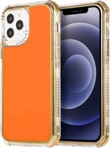 3 in 1 Dreamland Galvaniserende effen kleur TPU + transparante rand beschermhoes voor iPhone 11 (oranje)