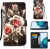 Voor Samsung Galaxy S30 Plus 3D Schilderen Horizontale Flip Leren Case met Houder & Kaartsleuf & Lanyard (Rose Flower)