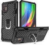 Voor Motorola Moto G9 Plus Cool Armor PC + TPU schokbestendig hoesje met 360 graden rotatie ringhouder (zwart)