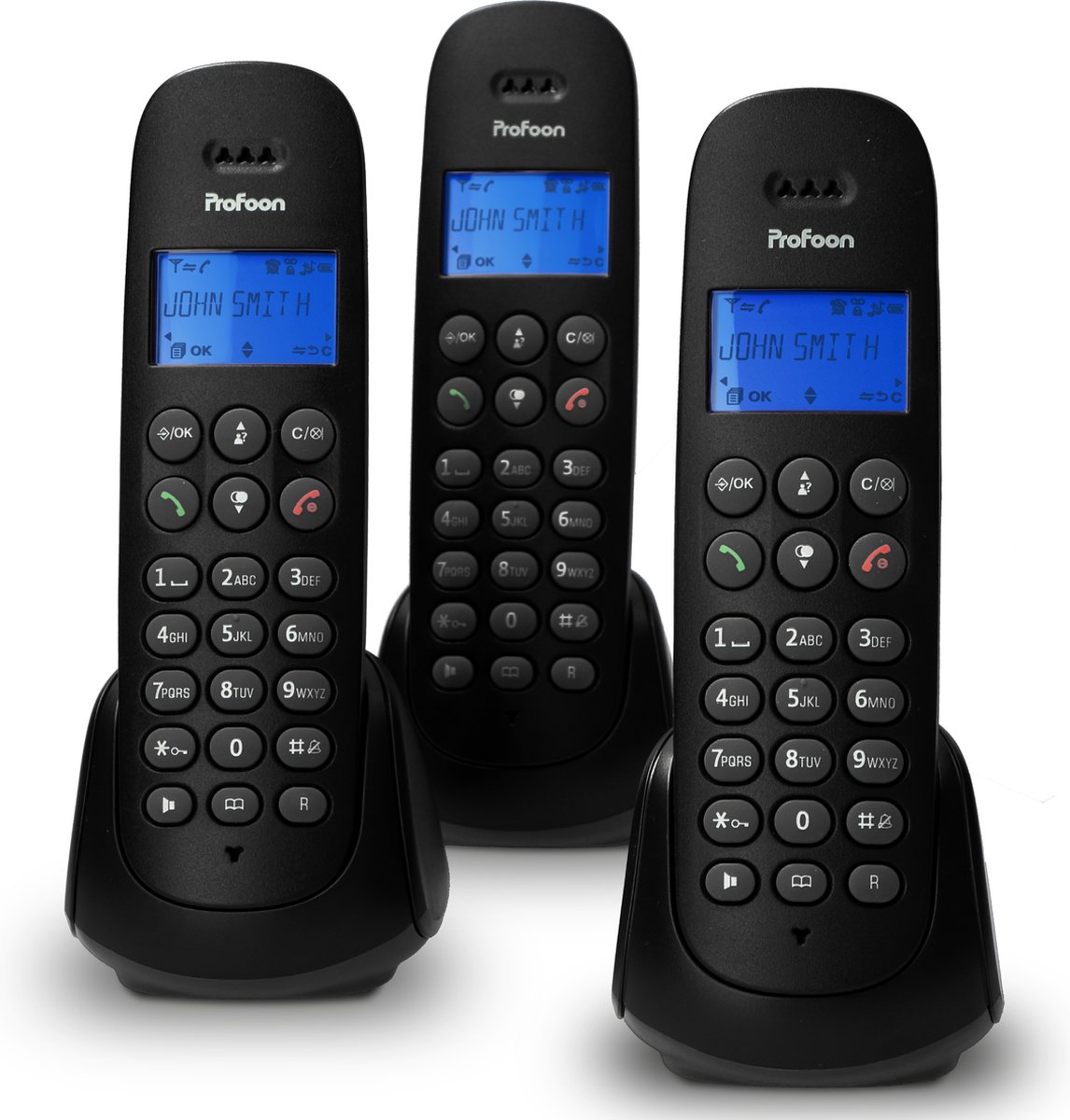 Profoon PDX-300 TRIPLE DECT telefoon triple, zwart