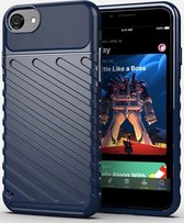 Apple iPhone SE (2020) Hoesje - Mobigear - Groove Serie - TPU Backcover - Blauw - Hoesje Geschikt Voor Apple iPhone SE (2020)