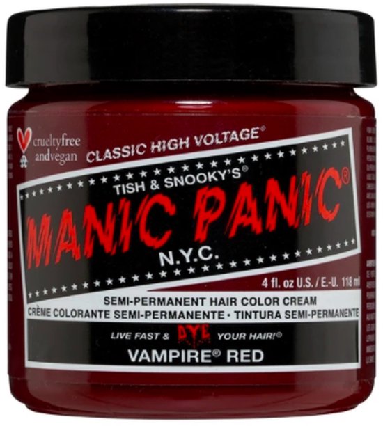 Manic Panic haarverf potje in "Vampire Red". Crueltyfree en vegan.