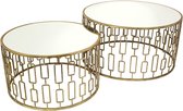 Lux - salontafel- goud - metaal -85x85x45 -set van 2