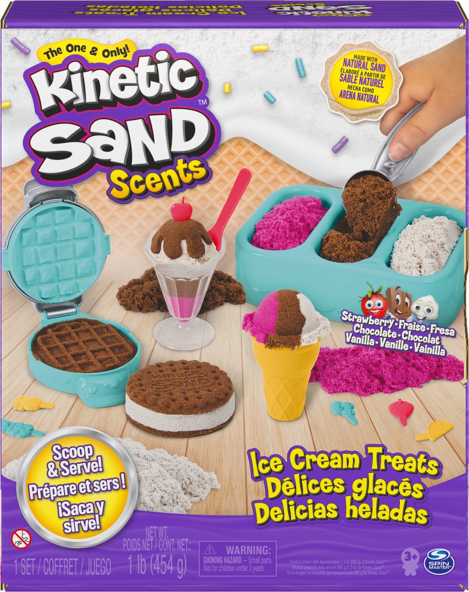 Kinetic Sand Scents - Speelzand - IJsjes Set - 3 Kleuren - 454g - Sensorisch Speelgoed