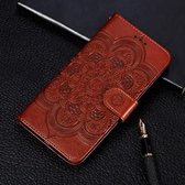 Mandala-reliëfpatroon Horizontale lederen flip-hoes voor Xiaomi Mi CC9, met houder & kaartsleuven & portemonnee & fotolijst & lanyard (bruin)