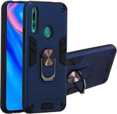 Voor Huawei P Smart Z / Y9 Prime (2019) 2 in 1 Armor Series PC + TPU beschermhoes met ringhouder (saffierblauw)