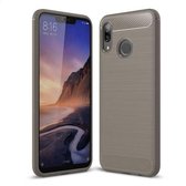 Schokbestendig TPU-hoesje van koolstofvezel met geborstelde textuur voor Huawei Nova 3 (grijs)