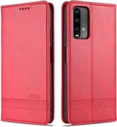 Voor Geschikt voor Xiaomi Poco M3 AZNS Magnetische Kalf Textuur Horizontale Flip Leren Case met Kaartsleuven & Houder & Portemonnee (Rood)