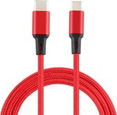 2A USB naar USB-C / Type-C gevlochten datakabel, kabellengte: 1 m (rood)