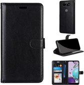 Voor LG K31 / Aristo5 / Aristo 5 Plus Pure kleur Horizontale flip PU lederen tas met houder & kaartsleuven & portemonnee & fotolijst (zwart)