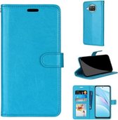 Voor Xiaomi Mi 10T Lite 5G Pure Color Horizontale Flip PU lederen tas met houder & kaartsleuven & portemonnee & fotolijst (blauw)