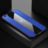 Voor iPhone 6 Plus & 6s Plus XINLI Stitching Cloth Texture Schokbestendig TPU beschermhoes (blauw)