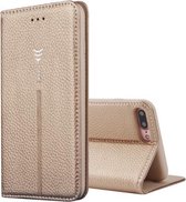 Voor iPhone 8 Plus & 7 Plus GEBEI PU + TPU horizontale flip beschermhoes met houder en kaartsleuven (goud)