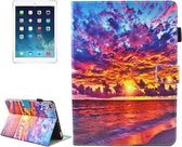Voor iPad 9.7 (2018) & iPad 9.7 inch 2017 / iPad Air / iPad Air 2 Universal Sunset Landscape Pattern Horizontale Flip lederen beschermhoes met houder & kaartsleuven
