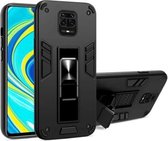 Voor Xiaomi Redmi Note 9S 2 in 1 PC + TPU schokbestendige beschermhoes met onzichtbare houder (zwart)