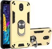 Voor LG K30 (2019) / X320 / Aristo 4 / Escape Plus 2 in 1 Armor Series PC + TPU beschermhoes met ringhouder (goud)