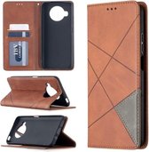 Voor Xiaomi Mi 10T Lite 5G Rhombus Texture Horizontale Flip Magnetische Leren Case met Houder & Kaartsleuven (Bruin)